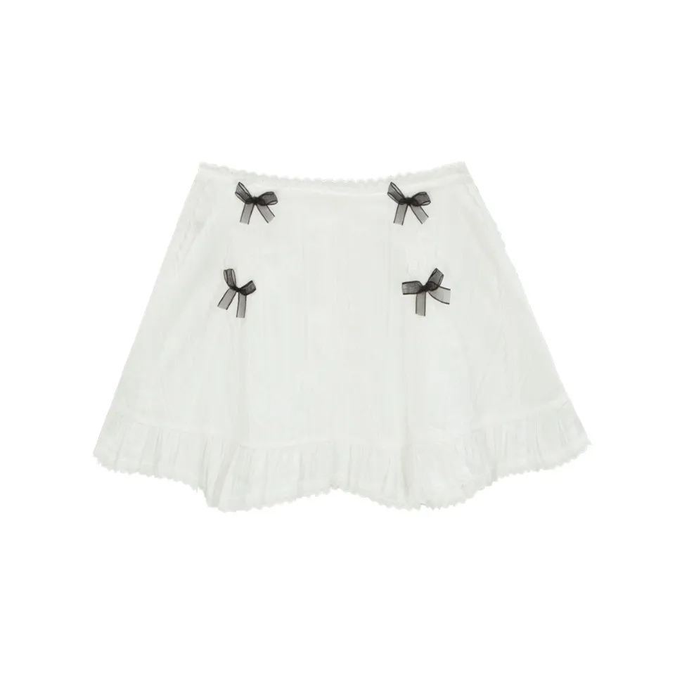 Gidle Minnie Bow Lace Mini Skirt