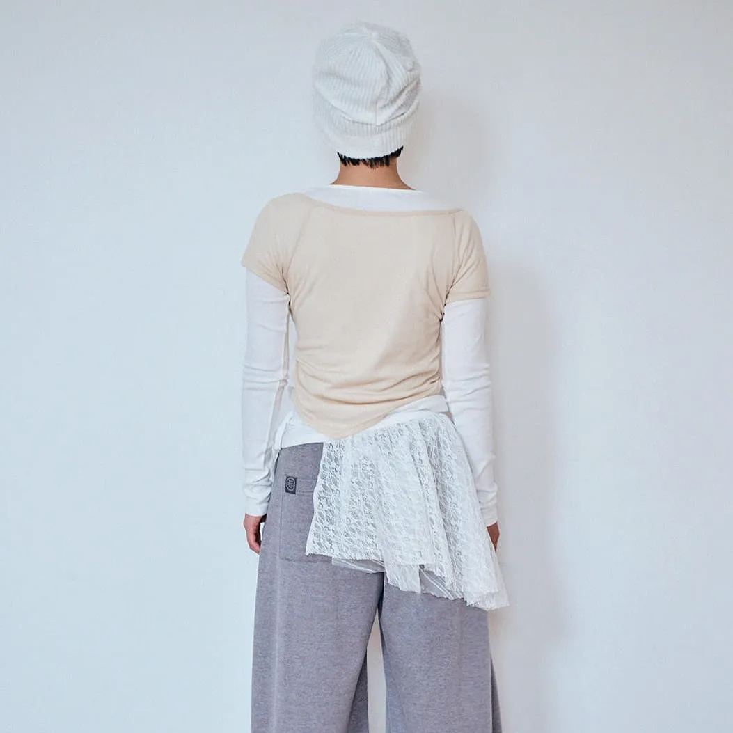 Twice Nayeon Inspired Round Neck Fake Two Piece Long Sleeve