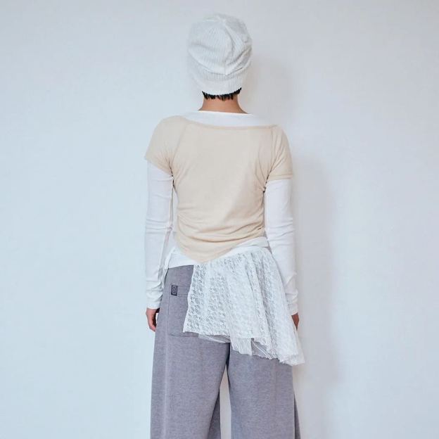 Twice Nayeon Inspired Round Neck Fake Two Piece Long Sleeve