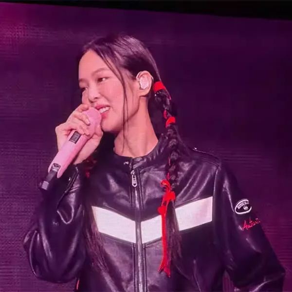 Blackpink Jennie & Aespa Giselle Inspired Black Patchwork Leather Jacket