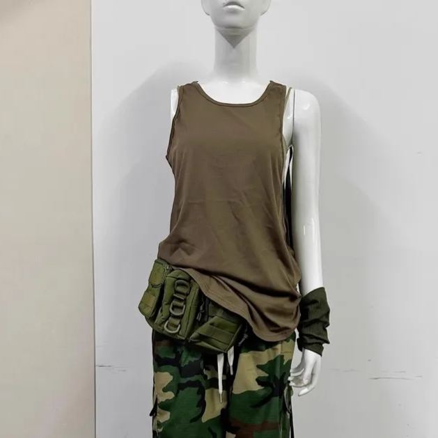 Aespa Giselle-Whiplash camouflage workwear tanks pant set
