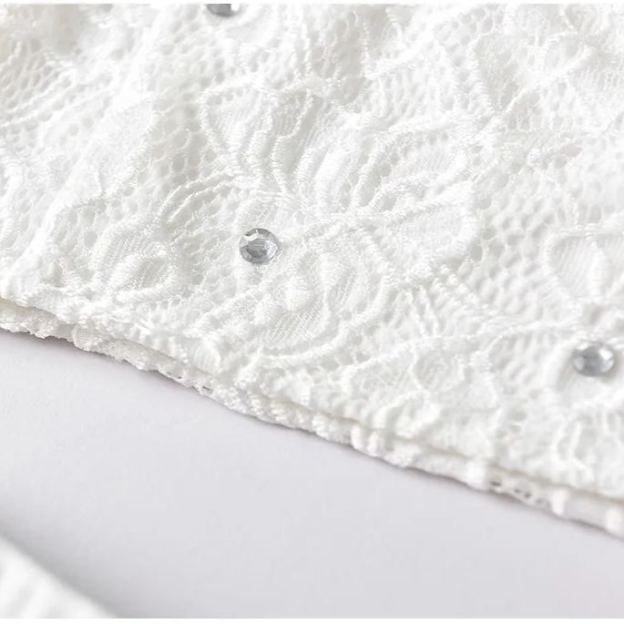 Blackpink Rose Inspired One Shoulder Lace Crop Top Pleated Skirt Set