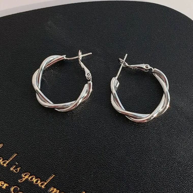 BTS JIMIN Inspired Twisted Hoop Earrings