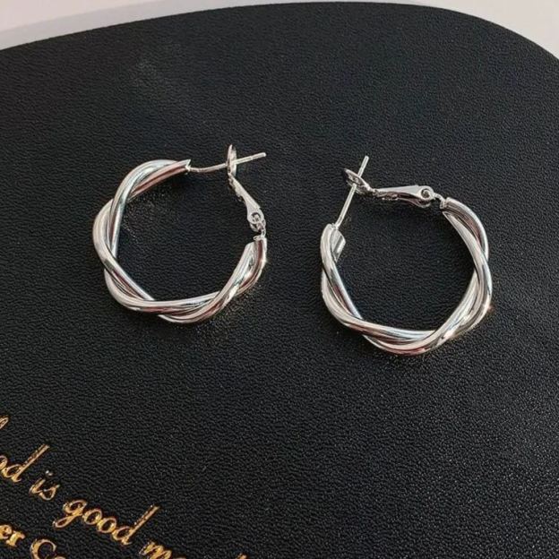 BTS JIMIN Inspired Twisted Hoop Earrings