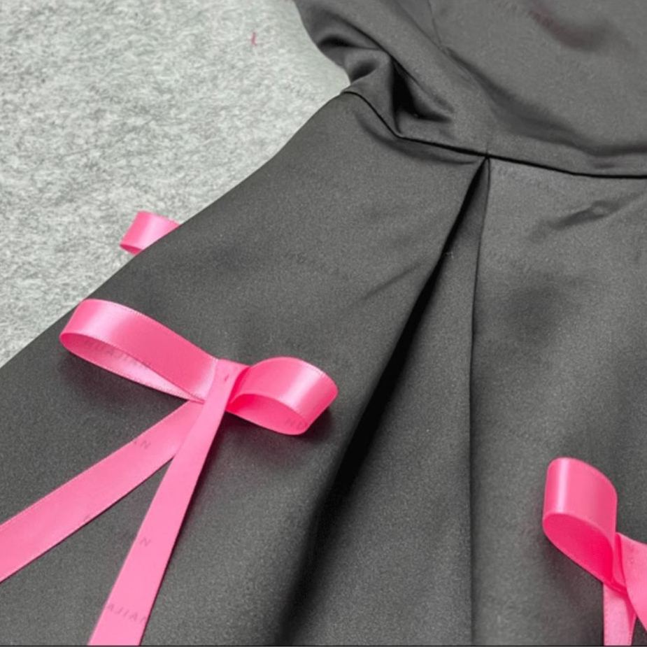 BLACKPINK Rosé Inspired Bustier Bow Fluffy Dress 