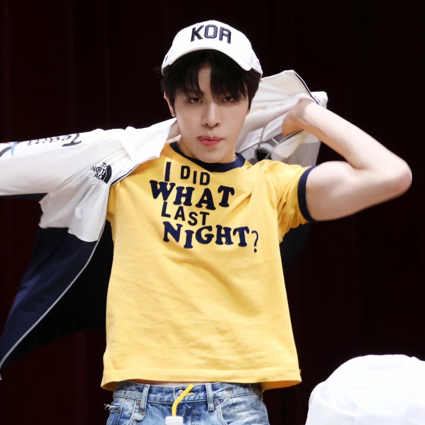 Seventeen Mingyu & TXT Yeonjun Inspired Vibrant Yellow Contrast Short Sleeve Tee
