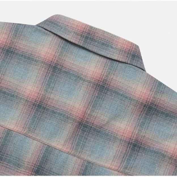 LE SSERAFIM Sakura& BABYMONSTER Ahyeon Inspired Colorblock Plaid Shirt