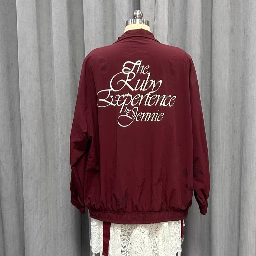 Blackpink Jennie Inspired Coachella Burgundy Jacket  

