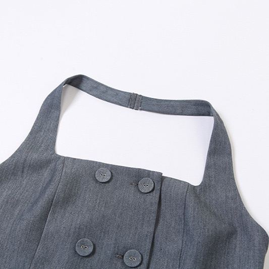 Blackpink Jennie Inspired Grey Halter Vest Top
