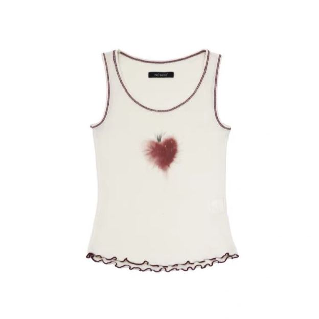Blackpink Jisoo Inspired Thorn Strawberry Sleeveless Vest