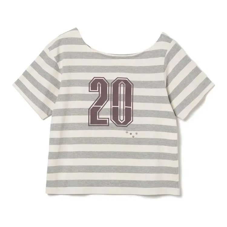 Gidle Miyeon Inspired Off-Shoulder Stripe T-Shirts