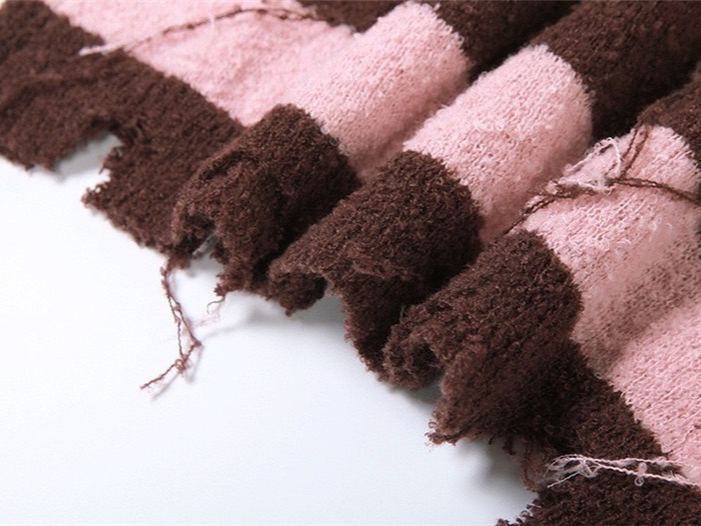 Aespa Karina Inspired Pink-Brown Striped Sweater