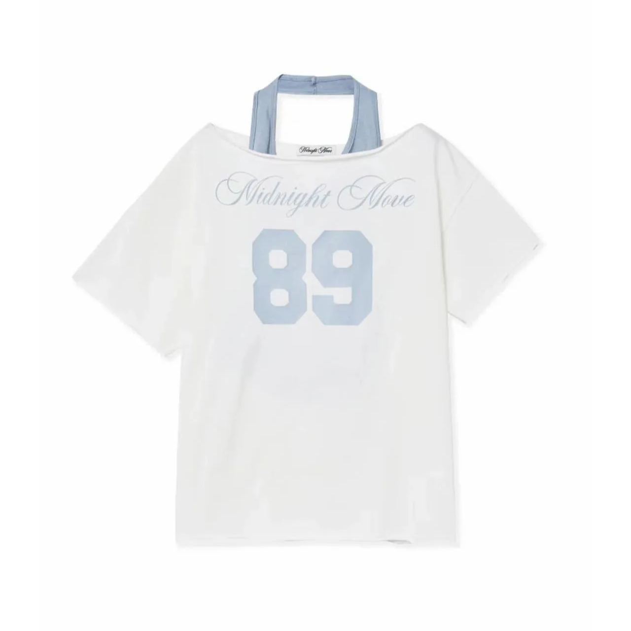 Hearts2hearts Juun&Jiwoo Inspired 89 Off-Shoulder Vest Short-Sleeve Tee