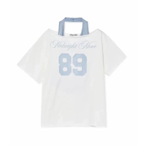 Hearts2hearts Juun&Jiwoo Inspired 89 Off-Shoulder Vest Short-Sleeve Tee