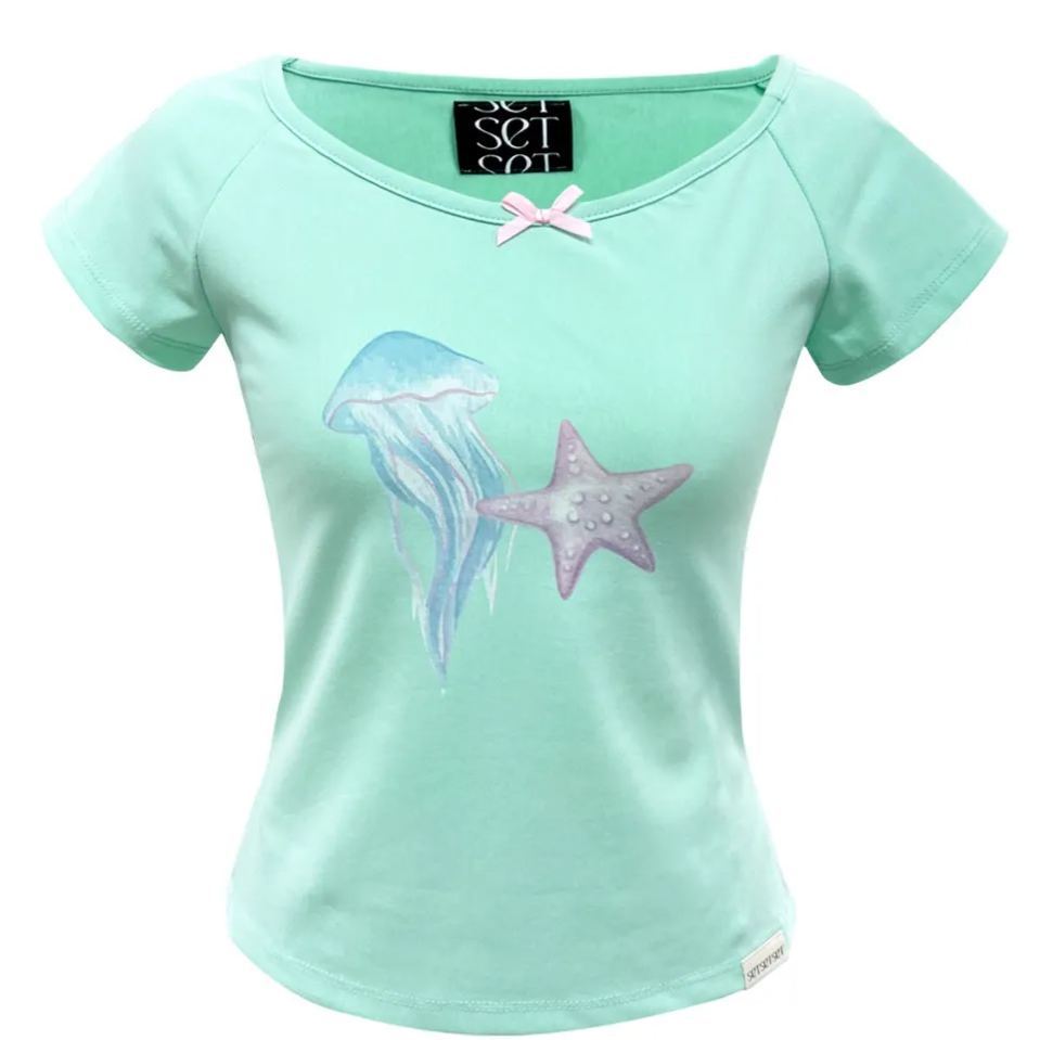 ILLIT Moka Inspired Mint Jellyfish Tee