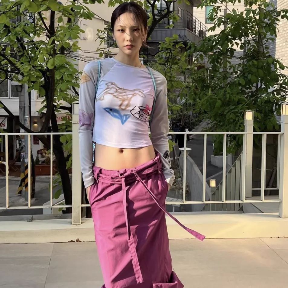 NewJeans Haerin Inspired Puppy Graffiti Long Sleeve T-Shirt