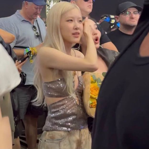 BLACKPINK Rose Inspired Sequin Halter Neck Open-Back Top