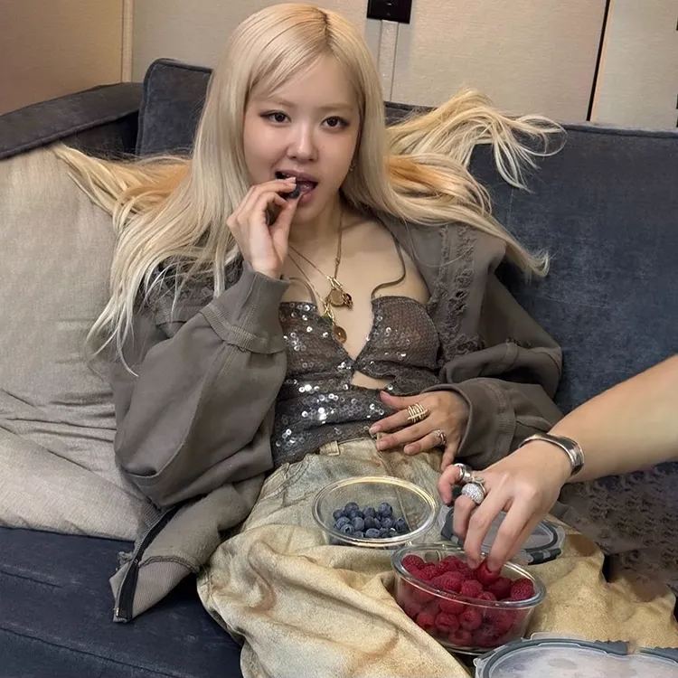 BLACKPINK Rose Inspired Sequin Halter Neck Open-Back Top