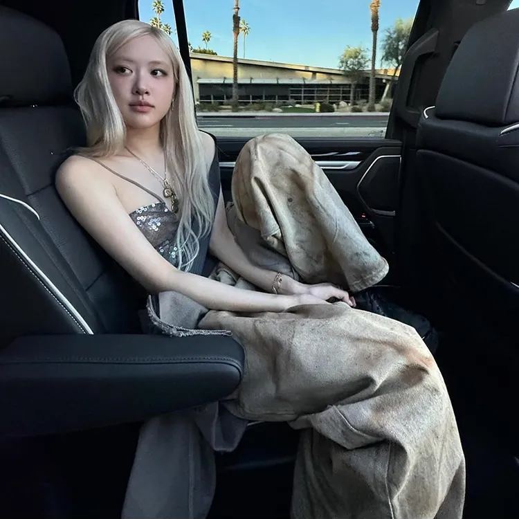 BLACKPINK Rose Inspired Sequin Halter Neck Open-Back Top