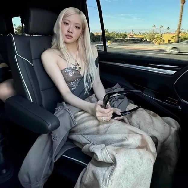 BLACKPINK Rose Inspired Sequin Halter Neck Open-Back Top