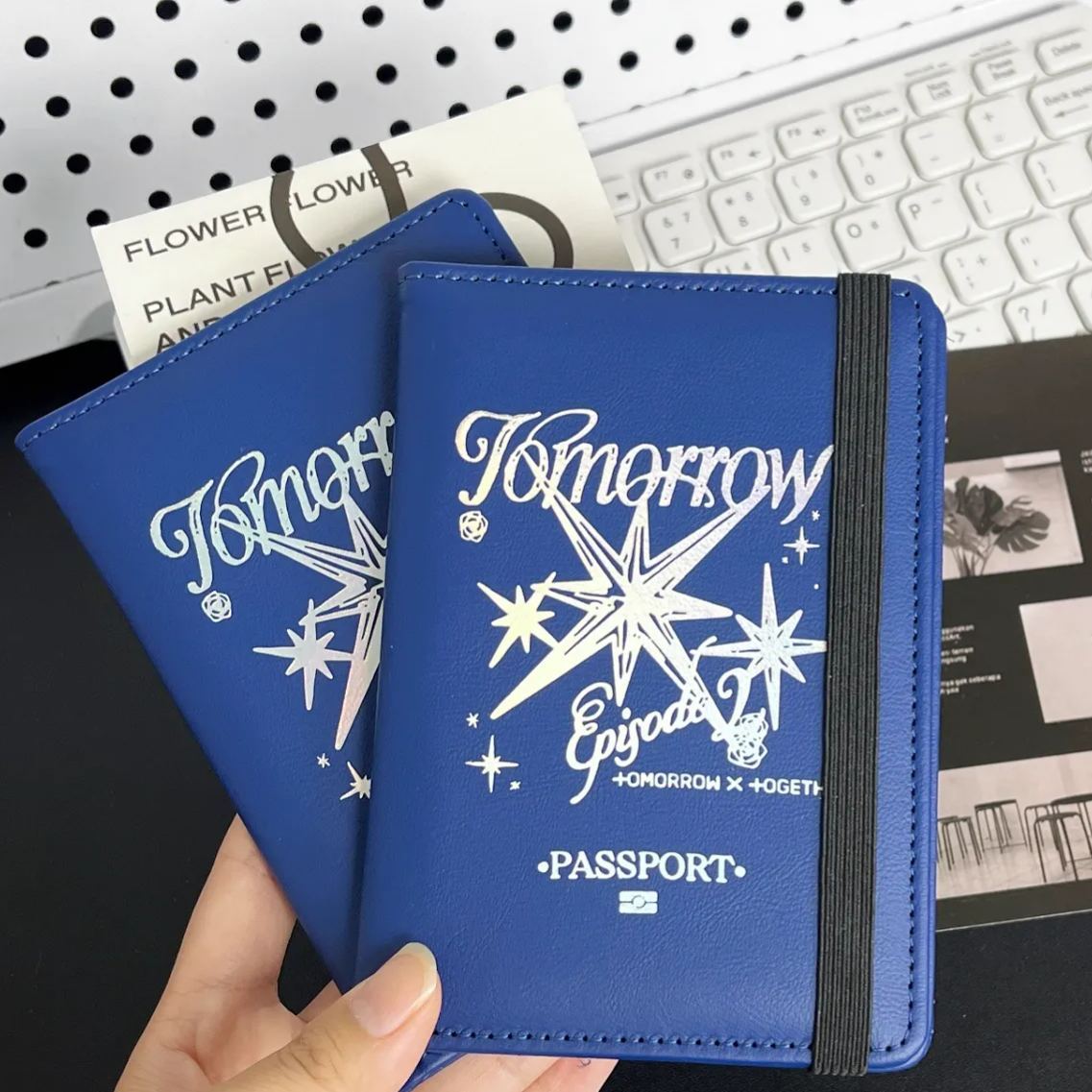 TXT Inspired Laser Embossed Leather Passport Holder