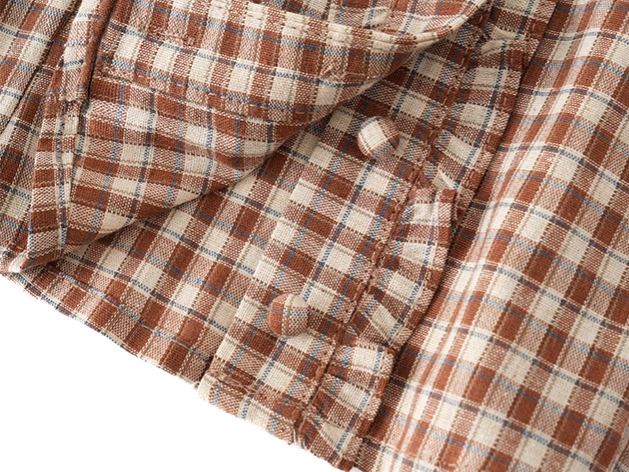 GIDLE SHUHUA Inspired Retro Plaid Waist Cinching Shirt