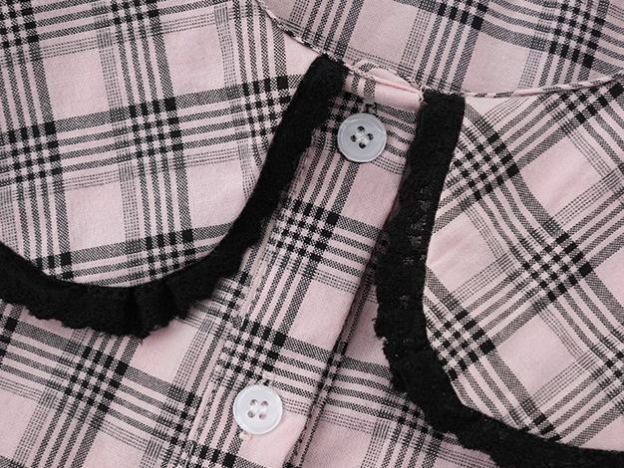 BLACKPINK Jisoo Inspired Plaid Doll Collar Short Sleeve Shirt