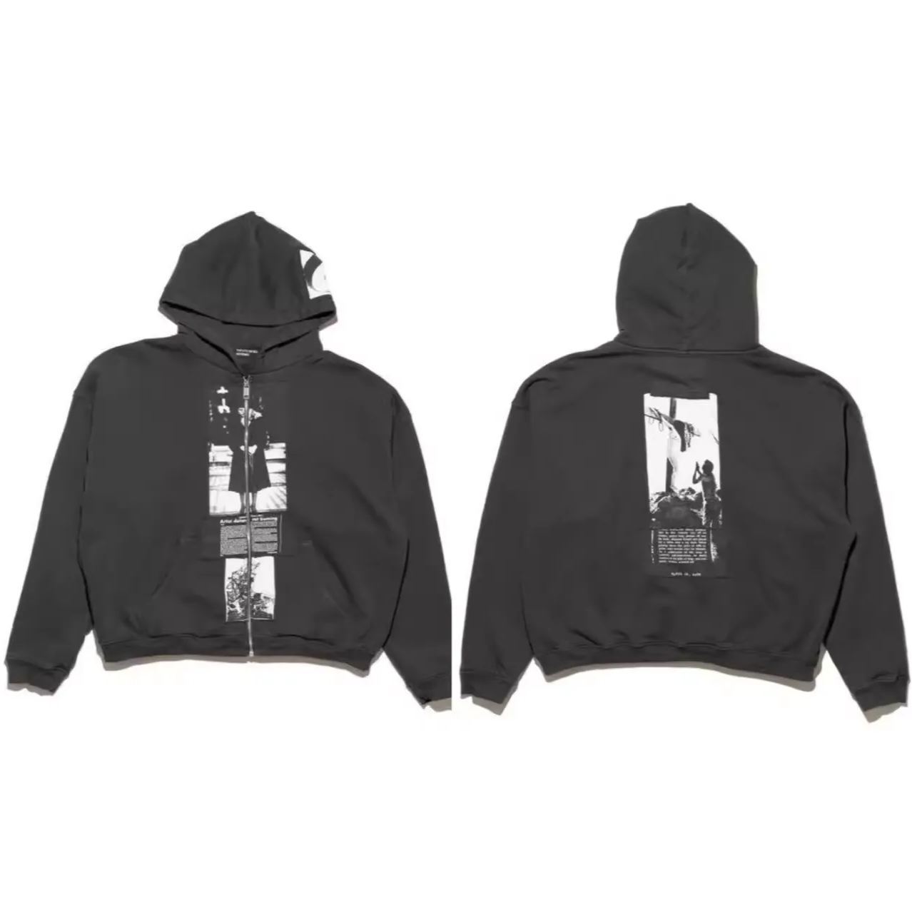 Distressed Artist Defend Loose Inspired Zip Up Hoodie