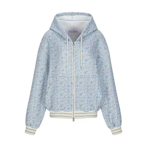 TWICE Nayeon&Illit Moka Inspired Rabbit Print Hooded Zip-up Jacket Pants Set