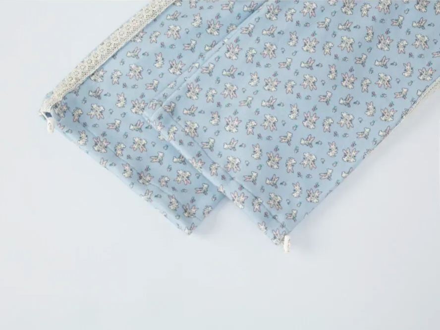 TWICE Nayeon&Illit Moka Inspired Rabbit Print Hooded Zip-up Jacket Pants Set