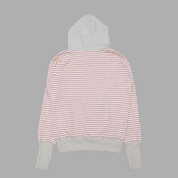 ILLIT Moka Inspired Asymmetric Zip Striped Hooded Sweatshirt Jacket