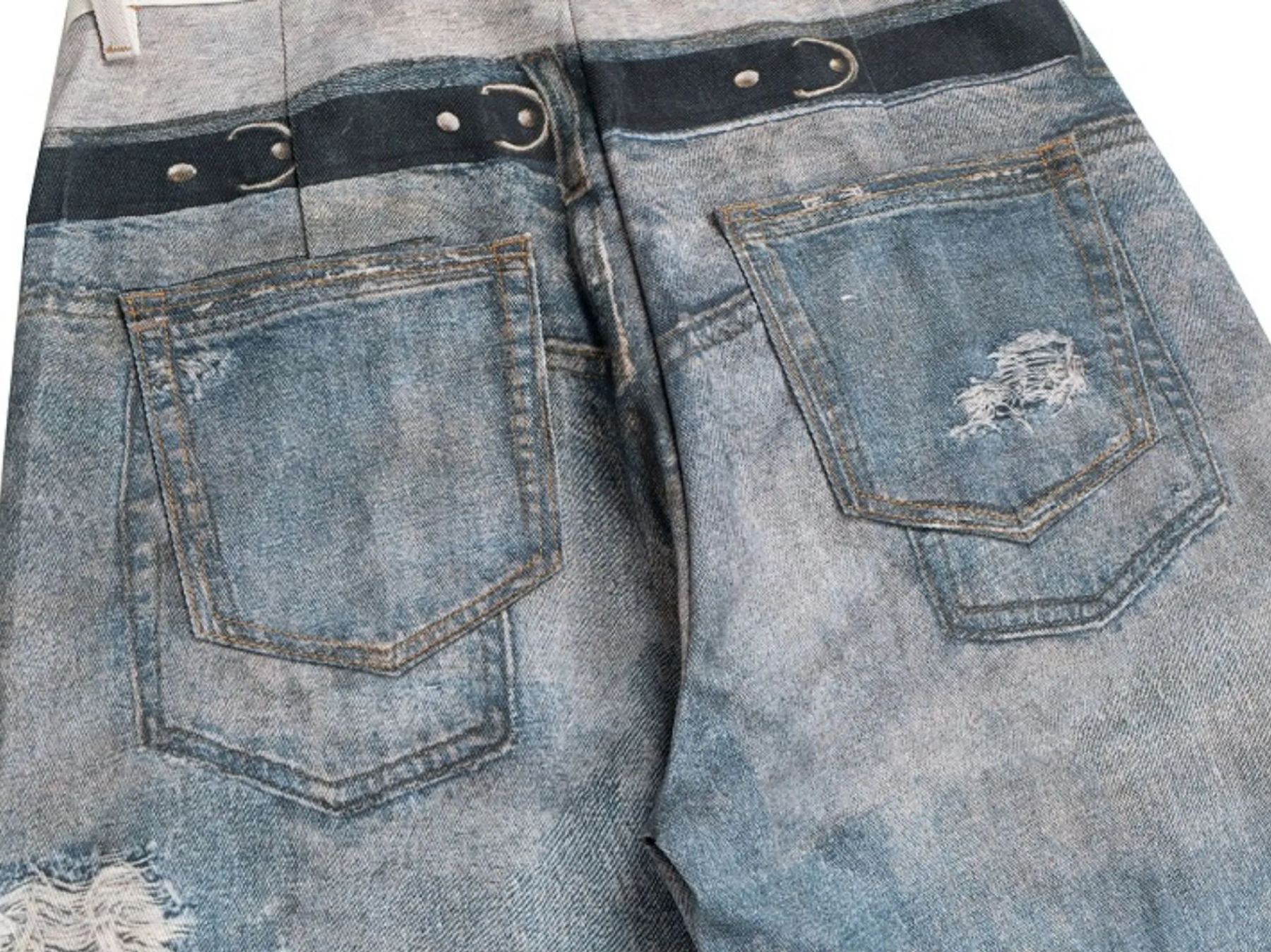 Enhypen Niki Inspired Trompe L‘oeil Denim Printed Pants