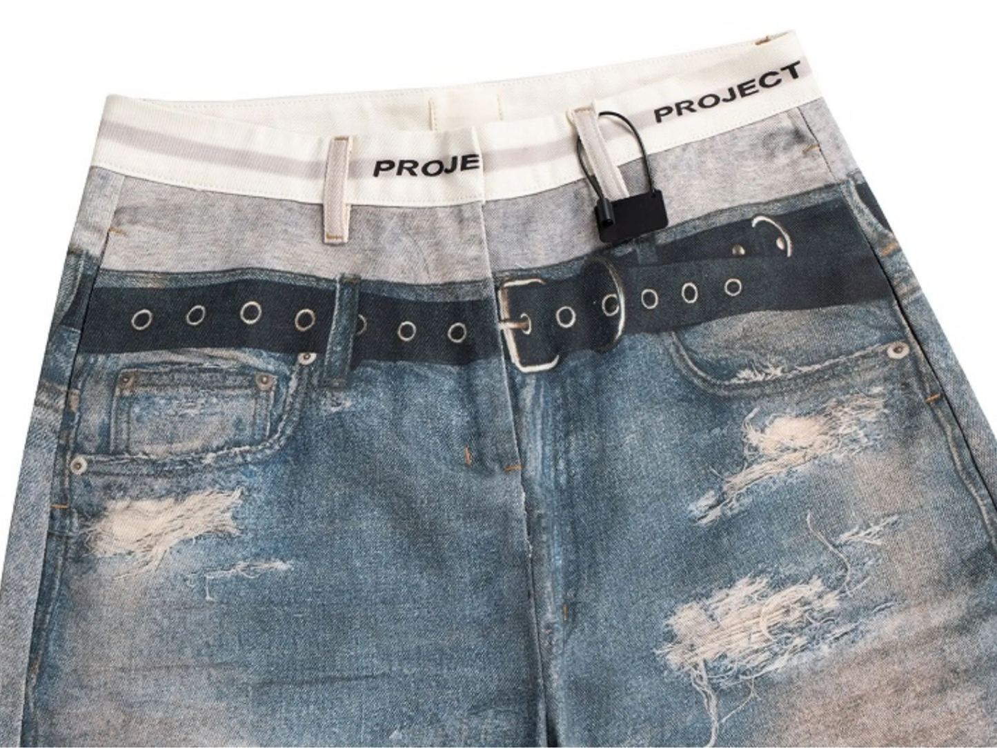 Enhypen Niki Inspired Trompe L‘oeil Denim Printed Pants