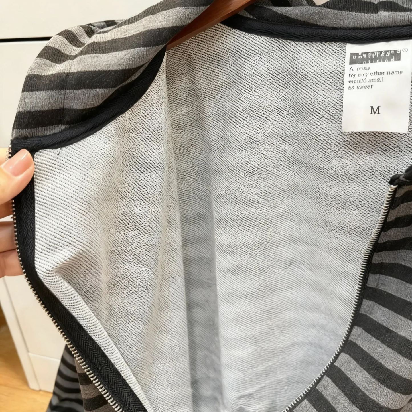 NCT WISH Riku&ZB1 ZhangHao Inspired Y2K Light Gothic Striped Zip-up Hoodie 