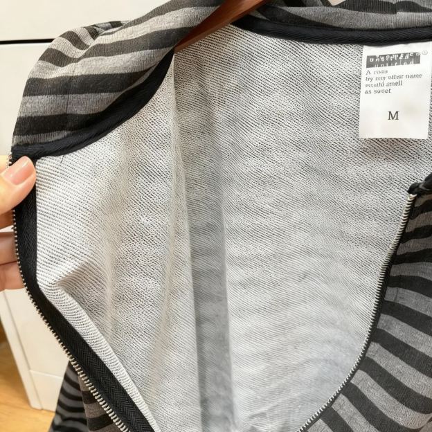 NCT WISH Riku&ZB1 ZhangHao Inspired Y2K Light Gothic Striped Zip-up Hoodie 