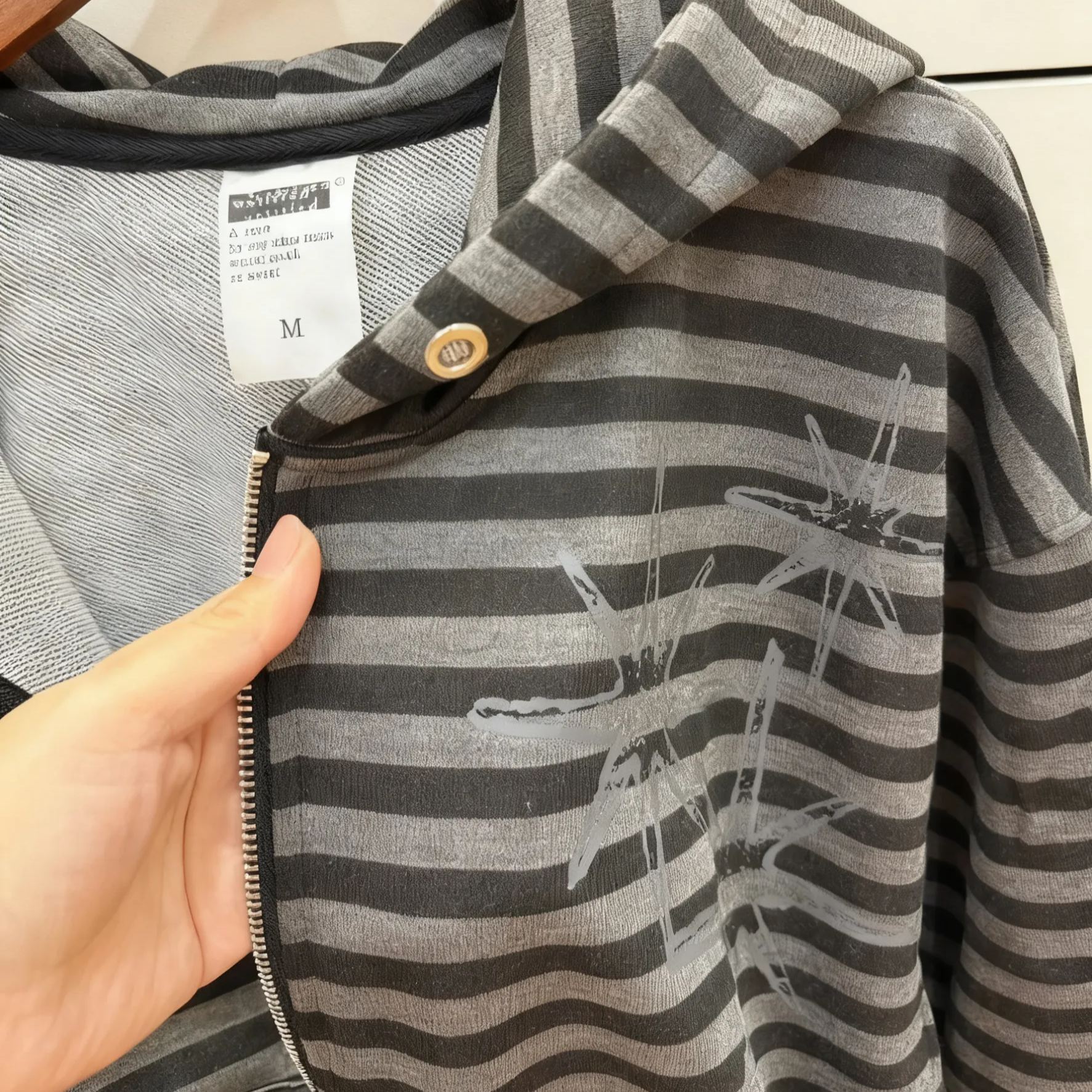 NCT WISH Riku&ZB1 ZhangHao Inspired Y2K Light Gothic Striped Zip-up Hoodie 