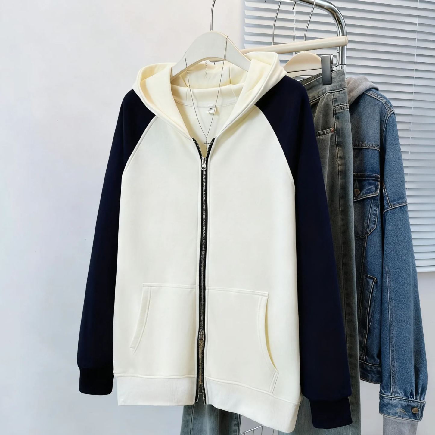 RIIZE Shotaro Inspired Color Block Zip-Up Hoodie