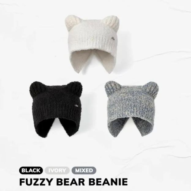 Enhypen Sunoo Artist Made Inspired Fuzzy Bear Beanie
