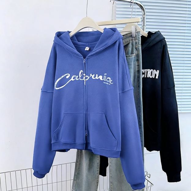 TXT Yeonjun Inspired Blue Gradient Zip-Up Hoodie