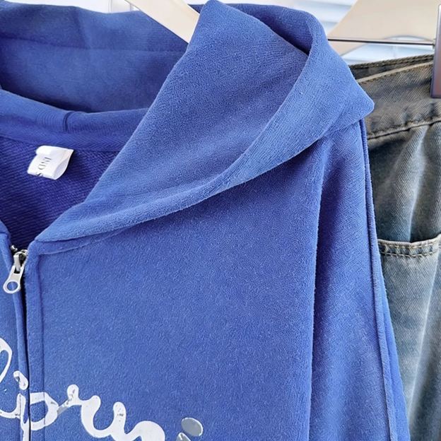 TXT Yeonjun Inspired Blue Gradient Zip-Up Hoodie