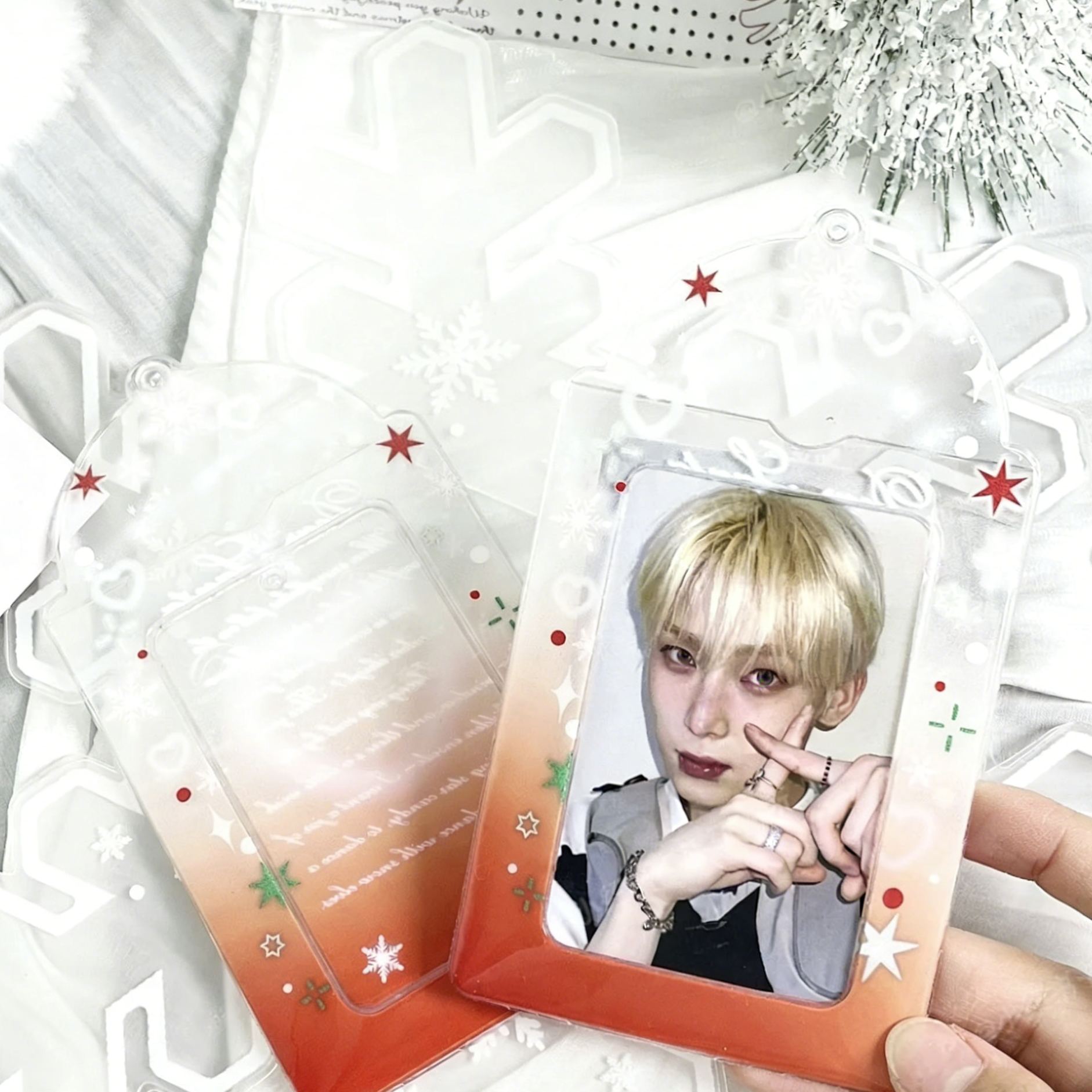 Kpop Idol 3 PCS Set Christmas Themed Photocard Holder