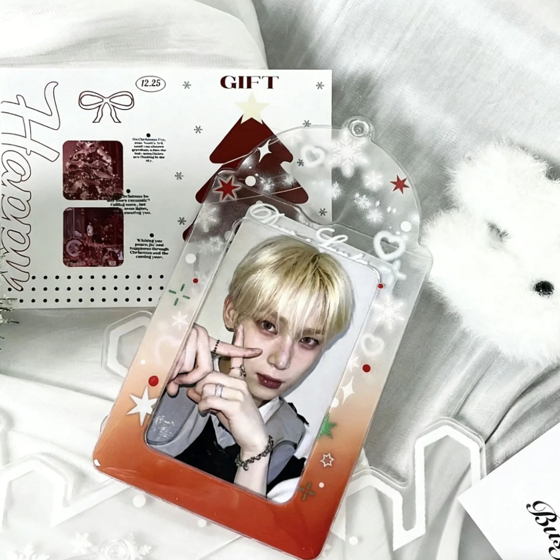 Kpop Idol 3 PCS Set Christmas Themed Photocard Holder