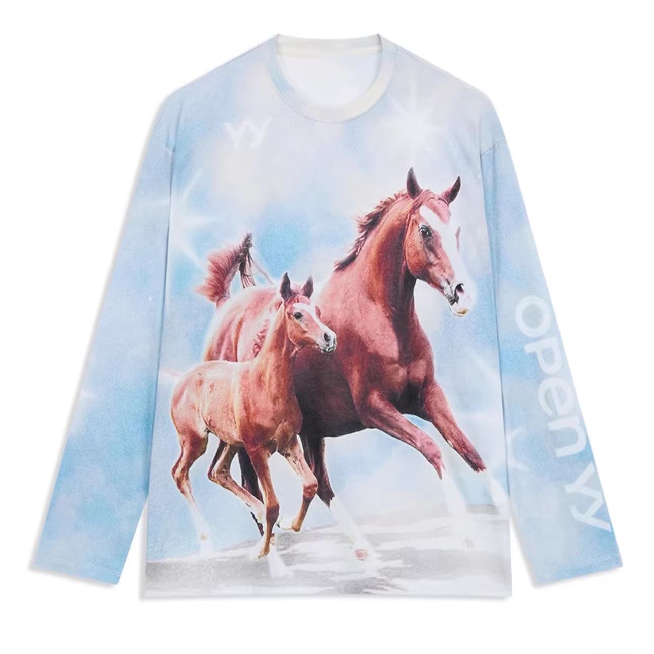 Aespa Karina & IVE  inspired horse print long sleeve tshirt