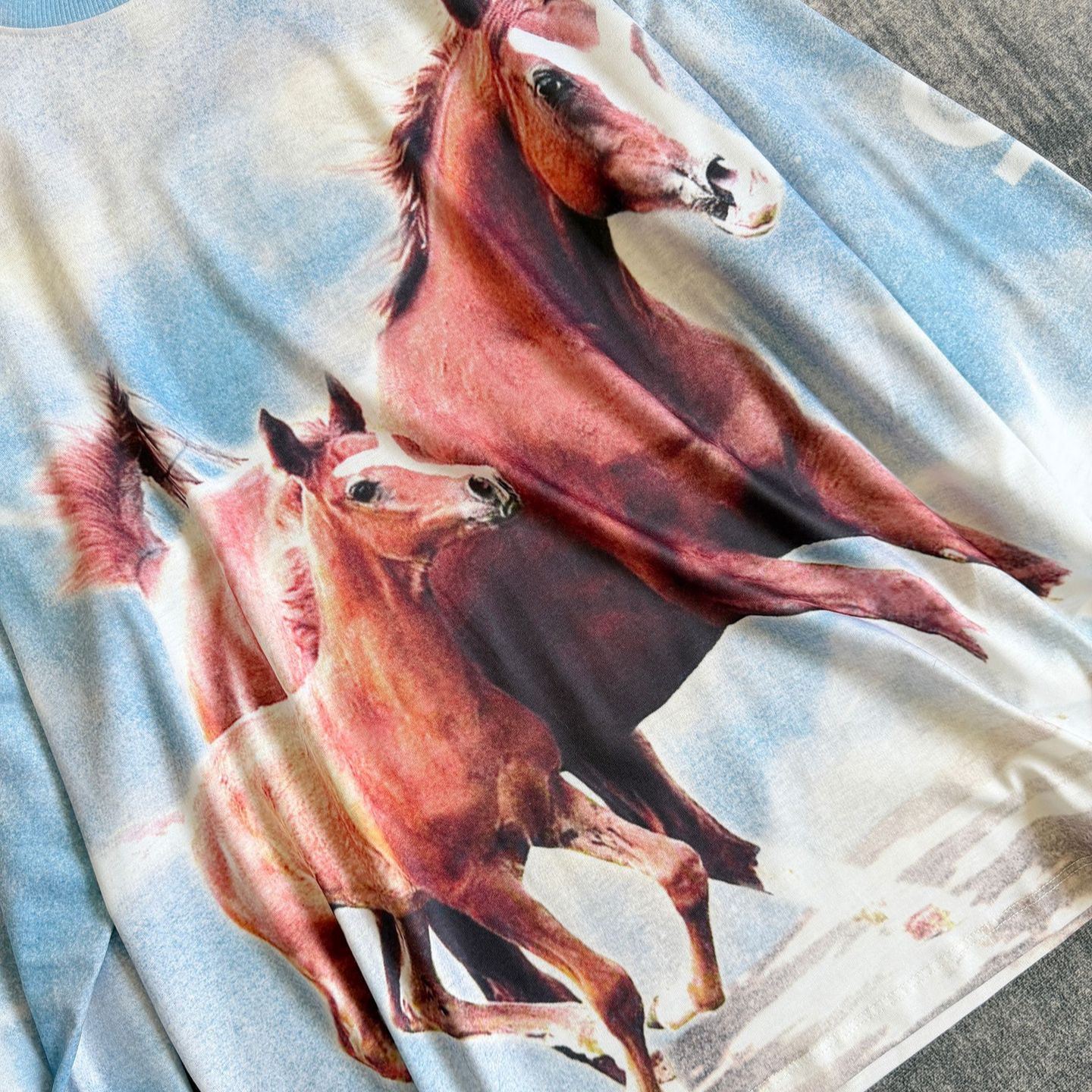 Aespa Karina & IVE  inspired horse print long sleeve tshirt