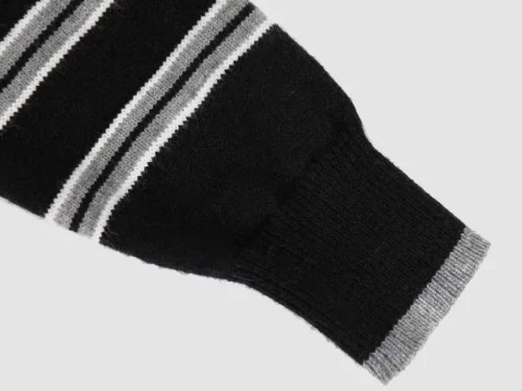 IVE Wonyoung Inspired One Off Shoulder Srtipe Cardigan