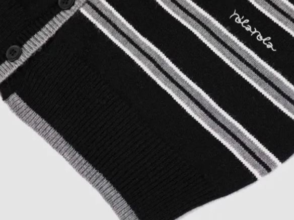 IVE Wonyoung Inspired One Off Shoulder Srtipe Cardigan