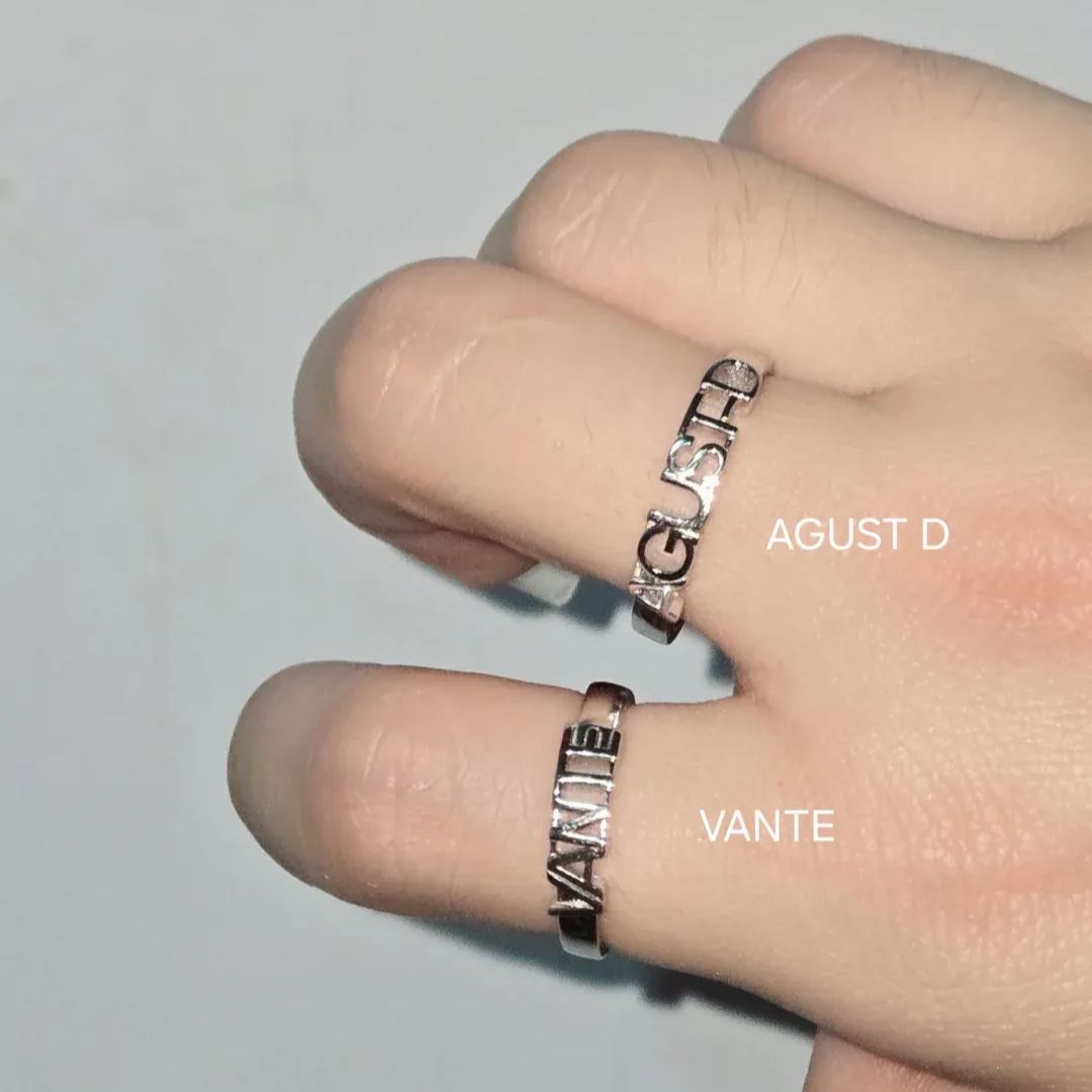 BTS Agust D Suga Letter Ring-Kpop Jewelry for ARMY