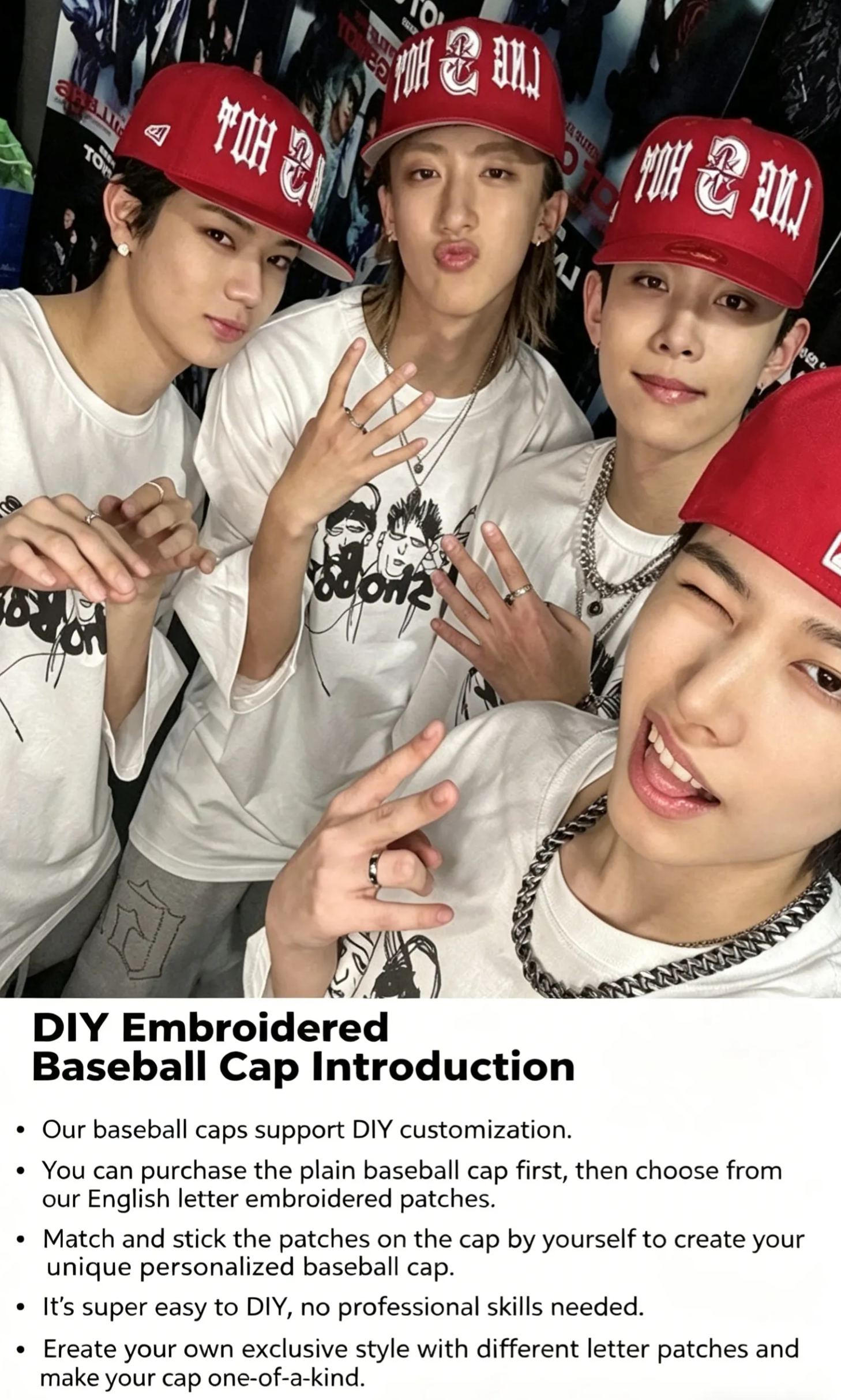 lngshot inspired DIY Custom LA Embroidered Baseball Cap Hat 