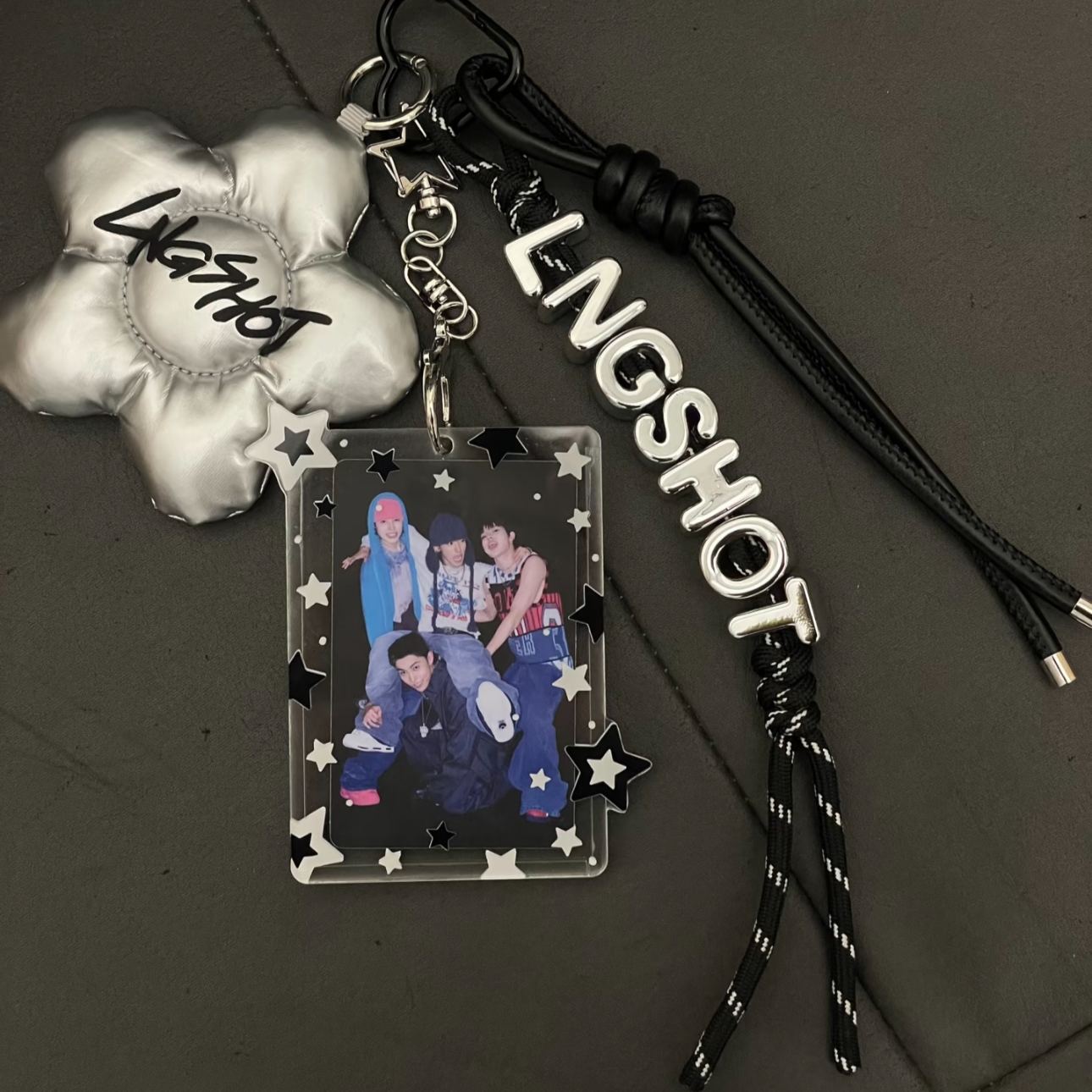 LNGSHOT Acrylic Photocard Holder Keychain Bag Charm-includes photocard