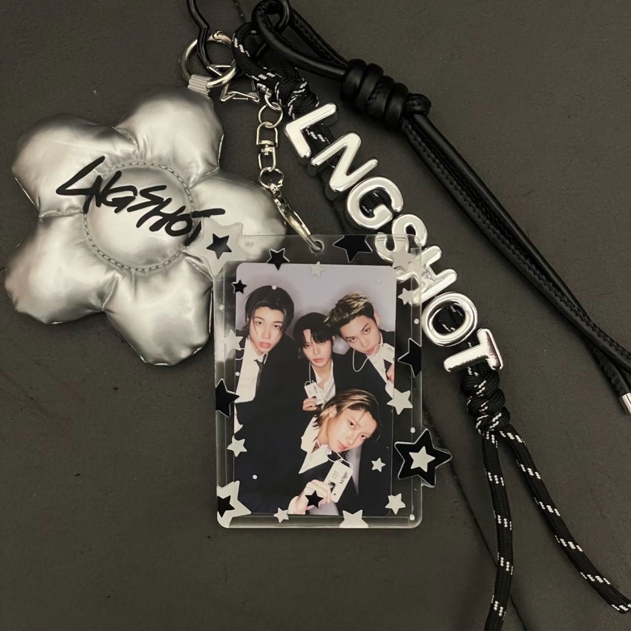 LNGSHOT Acrylic Photocard Holder Keychain Bag Charm-includes photocard